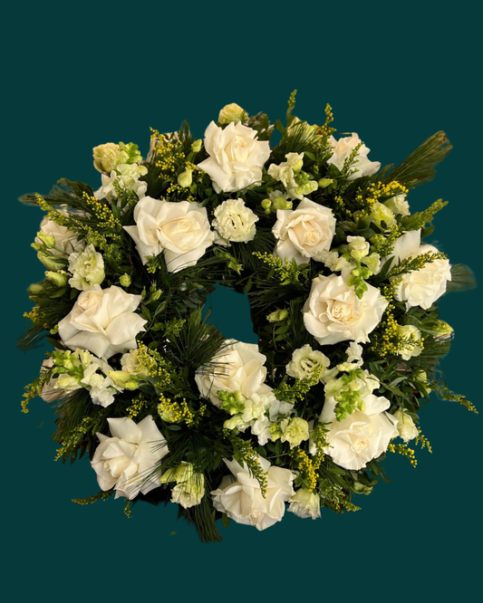 Coroană funerară - Mângâire Albă