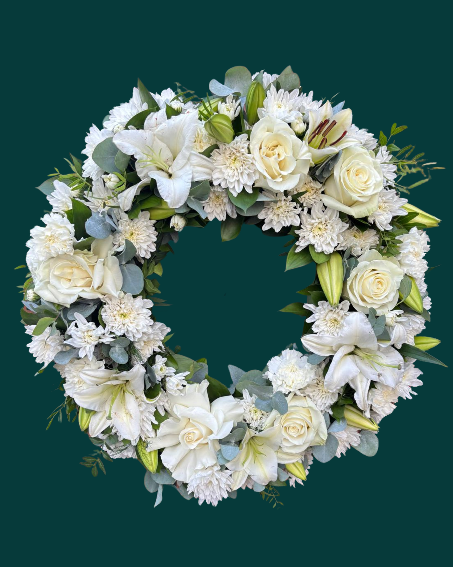 Coroană funerară - Omagiu Alb